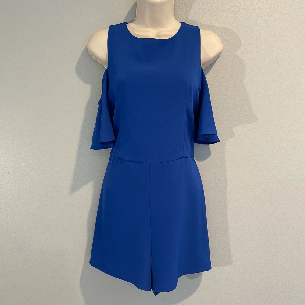 Blue Cold Shoulder Romper by She & Sky